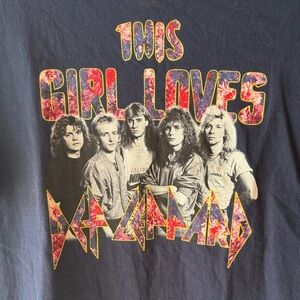 Gildan Navy Blue Def Leppard "This Girl Loves" Band Tee